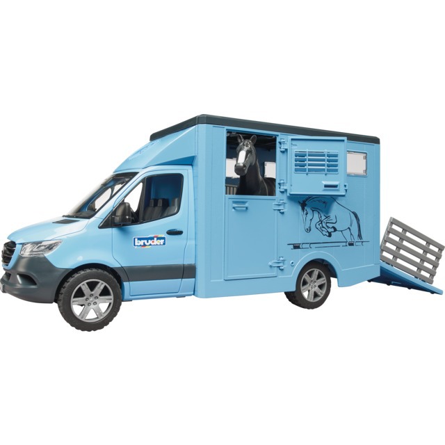 CAMION BETAILLERE MERCEDES BENZ SPRINTER AVEC UN CHEVAL AU 1/16EME