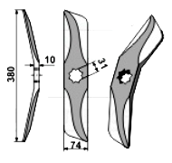 Hankmo Couteau herse beche rotative acier bore Droit Hankmo HX-582 Adaptable