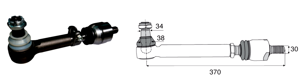 Rotule Direction Rotule de direction + rotule axiale Claas Xerion Rotule et barre de ...